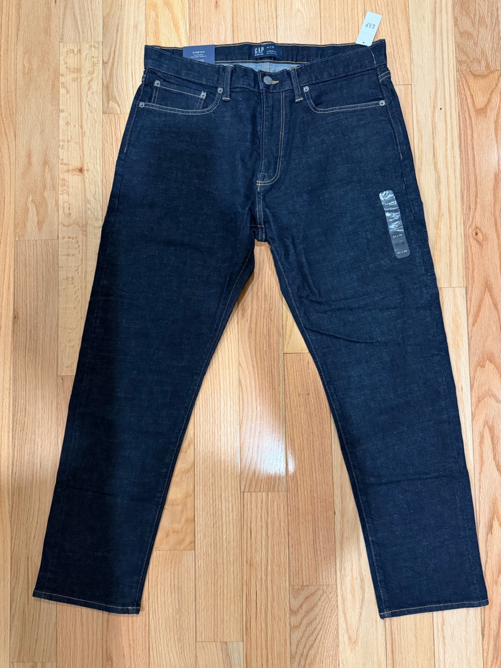 GAP Athletic Stretch Denim Jeans in Dark Blue